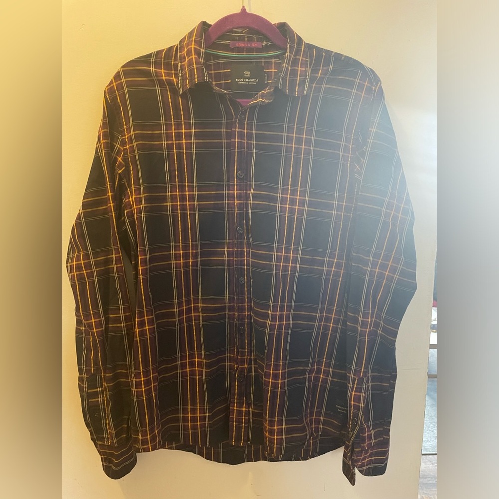 NWOT Scotch & Soda Perfectly Plaid Button Down - runs small